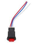 Black hazard light switch with red button and wires for Beefy Hazard Light Switch With Relay For Motorcycles Electric Bikes And Scooters