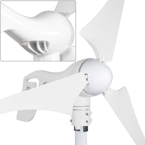 Wind Turbine Generator 400W 12V With Three Blade Nylon Carbon Fiber Blades For Home Use, Low Wind Speed Starting At Two Point Five Meters Per Second