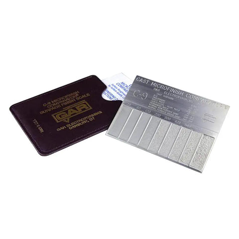 C9 Surface Roughness Scale For Cast Microfinish Surface Comparator Dope Tool, 4 1/2 x 3 1/4 in, metal plates with case