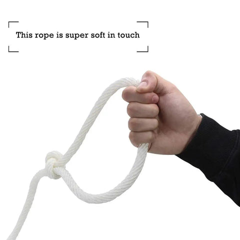 Heavy Duty Nylon Rope Seven Eighths Inch By One Hundred Feet White Rope For Anchoring, Tree Work, Cargo Hauling, and Outdoor Use