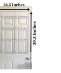 Over The Door Closet Organizer Rack With Eight Adjustable Tiers And 40 Heavy Duty Hooks For Purses Belts Jewelry Ties And Hats No Tools Needed Easy Assembly White Coated Metal Sturdy Space Saver For Small Apartments And Dorms