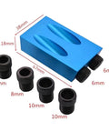 Pocket Hole Jig Kit 14Pcs With 15 Degree Woodworking Angle Drill Guide Dual Pocket For Accurate 2 Way Holes Aluminum Body 6mm 8mm 10mm