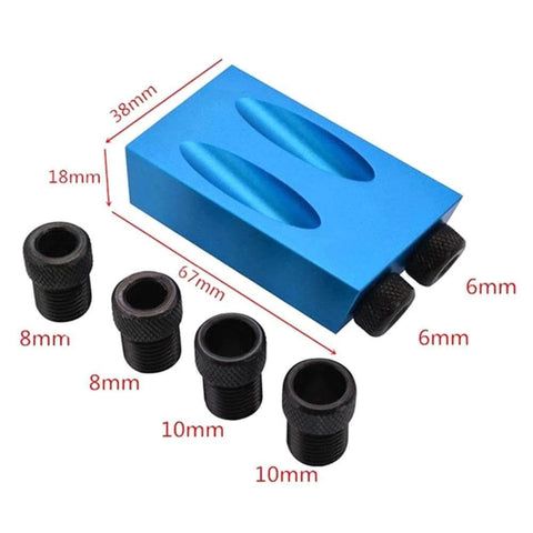 Pocket Hole Jig Kit 14Pcs With 15 Degree Woodworking Angle Drill Guide Dual Pocket For Accurate 2 Way Holes Aluminum Body 6mm 8mm 10mm