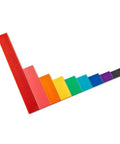 Colorful plastic rainbow fraction tiles set for kids hands on learning fractions and equivalence arranged in size order of 51 pieces