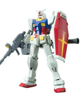 Gundam RX-78-2 Revive 1/144 Scale Gunpla Model Kit with Modern Proportions, fully articulated, front view with shield and rifle