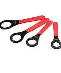 Ditch The Struggle With This Heavy Duty CNC Spanner Wrench For Easy ER Nut Locking And Removal On Machine Tools Fits ER16 20 25 32 And 40 Collet Chucks Perfect For Pro Shops And DIY Builders A Must Have Tool, red handle spanner wrenches in varying sizes.