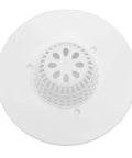 Thonlai Plastic Bathtub Drain Strainer Set of 6, Hair Stopper for All, white circular design with central mesh for hair catching.