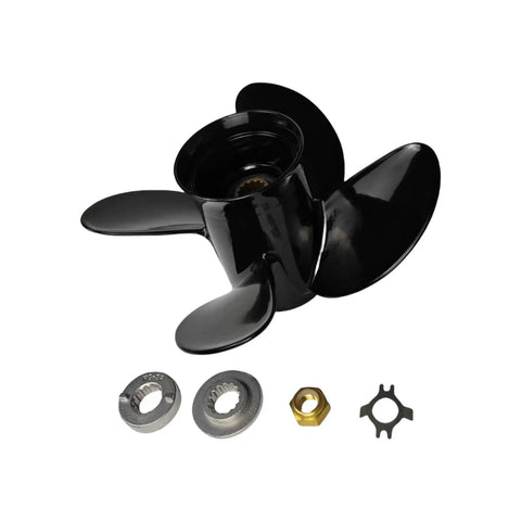 Propeller 10.6 x 12 Pitch for Mercury Outboard 25-70 HP Aluminum Prop with 13 Spline Tooth, Right Hand Rotation, Hub Nut Kit Included