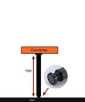 Diagram of Beefy Adjustable Metal Furniture Legs Stainless Steel Table Legs with adjustable height feature under countertop.