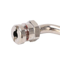Close-up of Pro Grade Heavy Duty Truck Tire Valve Stem with 60 Degree Extension Adapter TR545D for Alcoa Wheels.