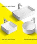 Killer Finish White Ceramic Vessel Sink For Modern Bathrooms Boosts The Vibe On Any Freestanding Vanity Arrives With Full Faucet And Drain Assembly Smooth Glazed Surface Resists Bacteria And Cleans Up Easy Daily, showcasing three sink styles.
