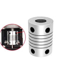 Beefed Up Rigid Shaft Coupler 5 By 8mm Bore D19 L25 For 3D Printer And CNC Machines Direct Torque Transmission Zero Misalignment Fits 5mm Motor Shaft And 8mm Lead Screw T8, aluminum