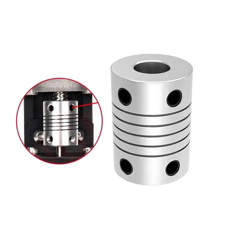 Beefed Up Rigid Shaft Coupler 5 By 8mm Bore D19 L25 For 3D Printer And CNC Machines Direct Torque Transmission Zero Misalignment Fits 5mm Motor Shaft And 8mm Lead Screw T8, aluminum