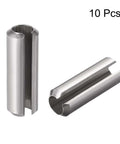 Slotted Spring Pin Set M8 X 40mm, 304 Stainless Steel Split Roll Dowel Pins, Plain Finish, 10 Pieces