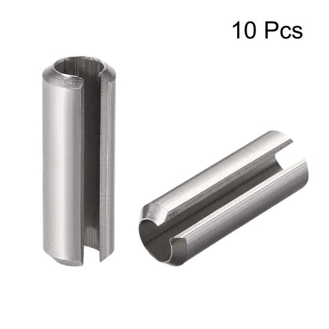 Slotted Spring Pin Set M8 X 40mm, 304 Stainless Steel Split Roll Dowel Pins, Plain Finish, 10 Pieces