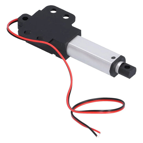 Tiny Yet Mighty 12V Micro Linear Actuator With 30mm Stroke, 4mm Per Second Travel Speed And 150N Thrust, connected wires visible