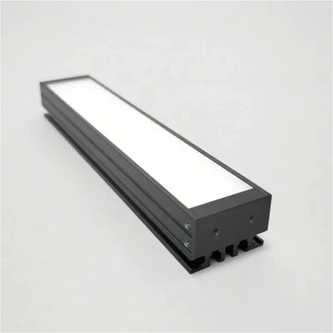 Compact 30mm By 400mm Blue Led Strip Light For Machine Vision And Industrial Automation Heavy Duty Inspection Illumination mounted at an angle.