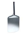 Ooni 16-inch metal pizza peel with long black handle and rectangular blade, front view
