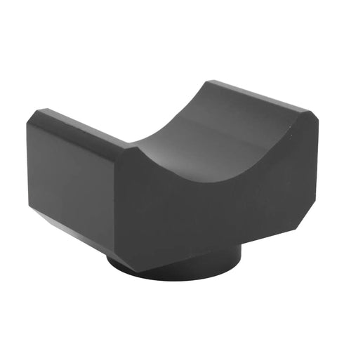 Beefy Billet Aluminum Axle Saddle Lifting Adapter For Hydraulic Jacks Universal Fit Black 6061 T6 seen from side
