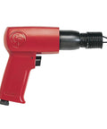 Side view of red Air Hammer 0.401 Inch Round Shank, 2.64 Inch Stroke, 0.75 Inch Bore, 3000 Blows Per Minute, heavy duty welding tool