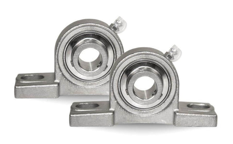 1-Inch Bore Twin-Pack Pillow-Block Bearing, Two-Bolt Flange-Mounted Stainless Steel Housing Self-Aligning Assembly