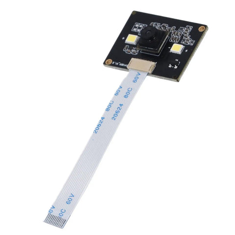 Close-up of Turbo Fast Barcode Scanner Module with USB Interface, 2D and 1D scanning capability on a black circuit board.