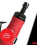 Reversible Straight Die Grinder 0.75 HP Pneumatic Tool With 20000 RPM Quiet Power Ergonomic Handle Easy Forward Reverse Switch