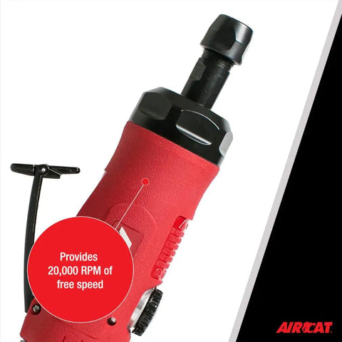 Reversible Straight Die Grinder 0.75 HP Pneumatic Tool With 20000 RPM Quiet Power Ergonomic Handle Easy Forward Reverse Switch
