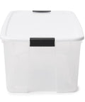 Ultra Latching Storage Boxes 4 Pack Clear 116 Quart With Lids Heavy Duty Plastic Organizers front view
