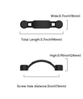 Diagram of 10 Pack 3 Inch Matte Black Cabinet Handles, showing 76mm screw hole distance, 94mm total length, 18mm width.