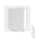 Straight Up Solid Drywall Access Panel 6X6 Inch Abs Plastic Wall Hole Cover With Flip Access Door, open view.