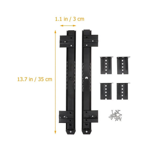Double Row Steel Ball Bearing Drawer Slides Side Mounted Full Extension Cabinet Rails with mounting hardware, 13.7 in length.