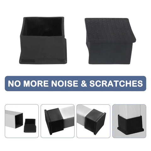 Premium Pvc Table Leg Caps Are A Total Game Changer For Hardwood Floors They Stop Scratches Cold And Silence Chair Screeching With This 18 Piece Kit showing different caps.