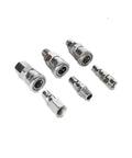 Tough As Nails Pneumatic Quick Connect Coupler Male And Female C Type Air Line Fitting For Compressor Hose, six steel couplers.
