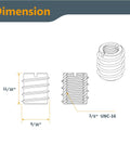 Technical diagram of 50 Pack Three Eighths By Sixteen Beefy Threaded Wood Inserts For Hardwood Softwood And Plywood Anti Rotation Nut Inserts