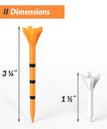 Pro 150 Pack Golf Tees Set With 130 Driver Tees And 20 Iron And Hybrid Tees Durable Reinforced Shaft Low Friction Dimensions