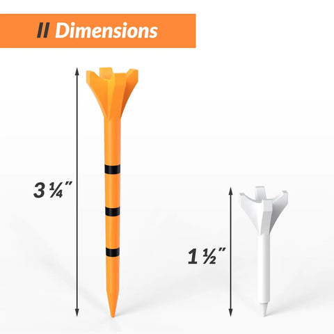 Pro 150 Pack Golf Tees Set With 130 Driver Tees And 20 Iron And Hybrid Tees Durable Reinforced Shaft Low Friction Dimensions