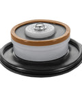 Orbit anti-siphon valve diaphragm, gray center with brown seal on black base, front view.