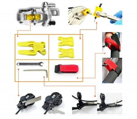 Universal DOT Hydraulic Brake Bleed Kit For Sram Guide Code Avid Juicy Elixir Ultimate Hayes Quad Disc Brakes Without Oil All Series Compatible R1 RX K18 K24 ORO Bleeder Tool For Easy Bike Maintenance
