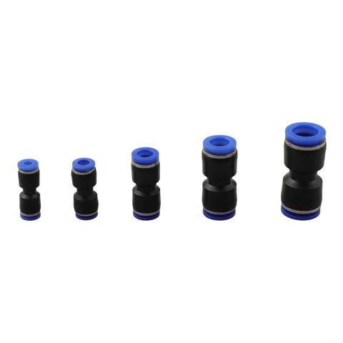 Top Flight 60 Piece Pneumatic Push Fitting Kit Assortment With 4mm To 12mm Quick Connect Straight Adapters For Air Compressors And DIY Plumbing Projects To Get The Job Done Fast Without Any Hassle, black plastic push fittings