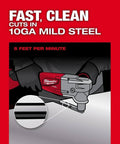 Image showing 10 Gauge Nibbler With Variable Speed And Tool Free 360 Die Holder Rotation cutting 10GA mild steel quickly