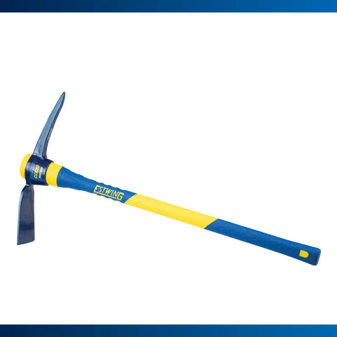 Heavy Duty 5-Pound Pick Mattock with 36-Inch Fiberglass Handle, shown in full view against a white background.