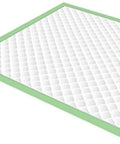 Heavy Duty 300 Pack Disposable Underpads 23x36 Inch Super Absorbent Pee Pads with a green border, showcasing its triple layer design.