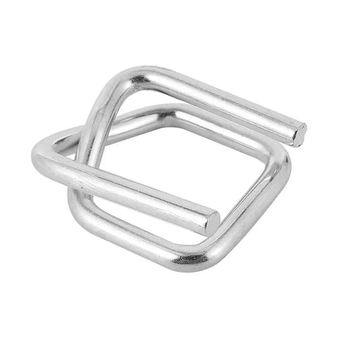 Kickass 100 Pack Three Quarter Inch Steel Wire Buckles For Woven Cargo Straps With Heavy Duty Load Rating And Reusable Quick Release Design For Securing Truck Gear, showing galvanized steel buckle.