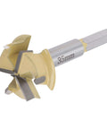 35mm hinge boring bit with 9mm hex shank; 3-flute hinge hole cutter for woodworking