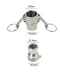 Beefy Aluminum Cam Lock Fitting Quick Connect 1 Inch NPT Male One Half Inch Port Hose And Pipe Adapter For Industrial Fluid Transfer, Fast Tool-Free Setup And Rugged, Reliable Connection, 25mm fitting with 18.5mm base