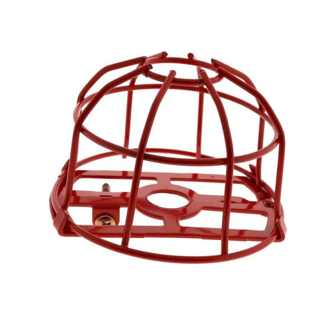 Heavy Duty Fire Sprinkler Head Guard Red 1/2 Inch NPT Thread protective cage for industrial piping against impact.