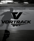 Silhouette of inline skater with logo overlay, showcasing 4 Pack Inline Hockey Skate Wheels Set With 85A PU ABEC-9 bearings.