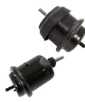 Front And Rear Hydraulic Engine Motor Mount Kit For Buick Enclave Traverse Acadia 2009 Through 2017 Heavy Duty Viscous Rubber Replacements That Kill Engine Shakes Dead, showing two mounts with threaded studs.