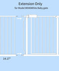 Walk Through Baby Gate With Auto Close White Kid Safe Gate Extension 29.92 Inches High, extension only shown on blue background